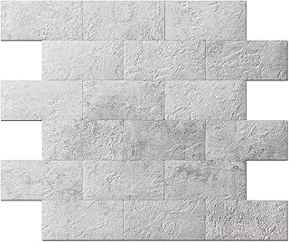 Art3d 10-Pack Peel and Stick Backsplash Wall Tile for Kitchen Bathroom Fireplace Vanitity in Natural White