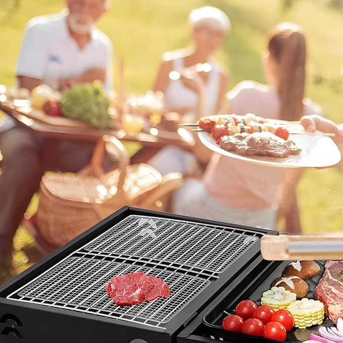 Grill Topper - Grill BBQ Disposable Grill Grates, 10 Pack Grill Mesh for Outdoor Grill Disposable Grill Topper Prevent Food from Falling Through Grill Grates - 14.5x10.6 Inch