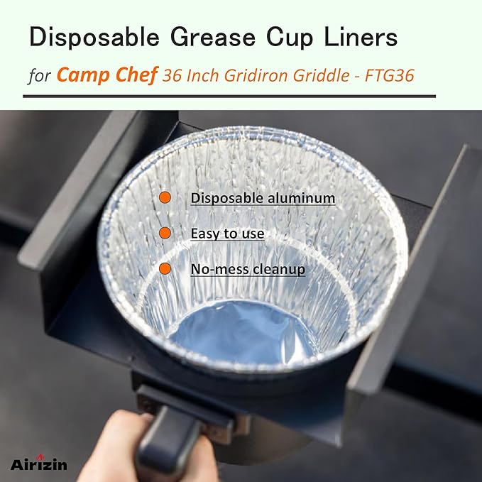 Grease Cup Liners for Camp Chef Gridiron 36 Flat Top 4-Burner Propane Griddle Grill,for Camp Chef Pellet Grill Grease Bucker Liner,15-Pack