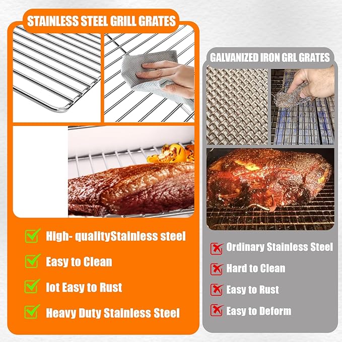 Rack for Masterbuilt Electric Smoker Parts for 30-inch Digital Electric Vertical BBQ Smoker Grates for Masterbuilt MB20071117 MB20070421 MB20070210 MB20073519 MB26073519, 14.6" x 12.2"
