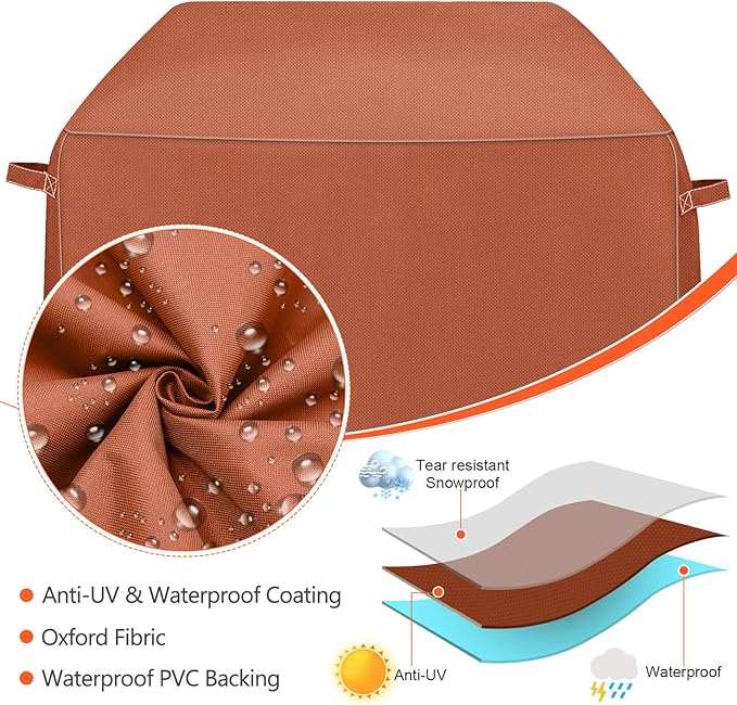 QuliMetal 7113 Grill Cover for Weber Q100 Q120 Q1000 Q1200 Q200 Q220 Q2000 Q2200 Q2400 Q2800N+ Series Gas Grills, 600D Waterproof Fade Resistant BBQ Gas Grill Cover, Brown