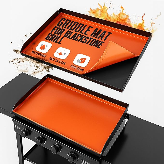 22" Silicone Griddle Cover Mat for Blackstone, Heavy Duty Food Grade Silicone Griddle Cover, BBQ Shield Against Rust, Grease & Dirt, All-Season Protection