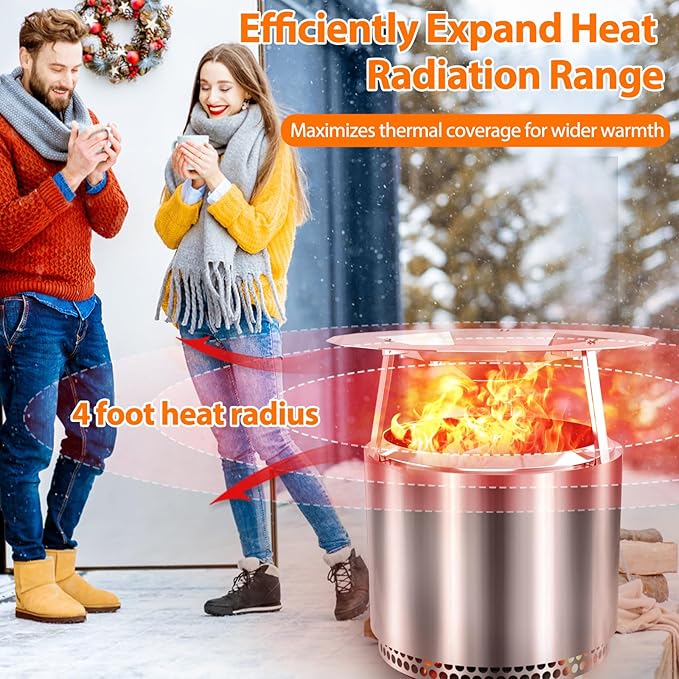 Heat Deflector for Solo Stove Bonfire 19.5", 304 Stainless Steel Portable Heat Diffuser with Handle&Leg Accessory for Bonfire Fire Pit Captures/Redirects Warmth for Solo Stove Accessories