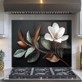 Evgosm Tempered Glass Backsplash for Kitchen，Flowers Stove Splashback, Glass Backsplash, Easy to Install and Clean, Used for Kitchen Wall Protection and Decoration. (30x24'')