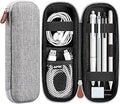 AGPTEK Case Holder for Apple Pencil, Slim PU Leather Carrying Case Pouch Cover Compatible with Apple Pen Accessories, USB Cable, Earphone,Samsung Stylus iPad Pro Pen/Pencil, Recording Pen, Gray