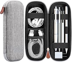 AGPTEK Case Holder for Apple Pencil, Slim PU Leather Carrying Case Pouch Cover Compatible with Apple Pen Accessories, USB Cable, Earphone,Samsung Stylus iPad Pro Pen/Pencil, Recording Pen, Gray