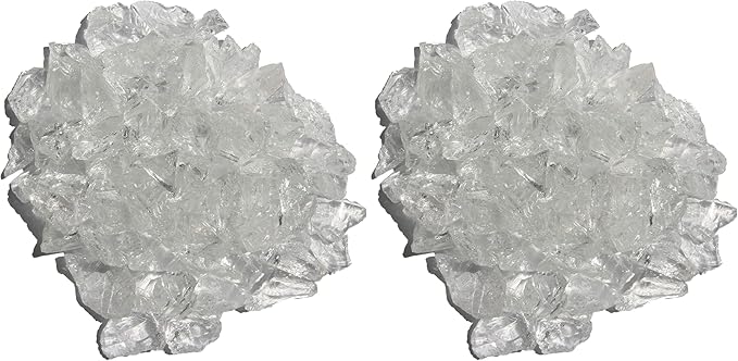 Hiland Fire Pit Fire Glass Ice Clear, Extreme Tempature Rating, Good for Propane or Natural Gas, 10 Pounds, 10lbs, Clear (Pack of 2)