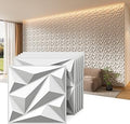 INMOZATA 3D Wall Panels, 33 Pack 12 x 12 Inch Decorative Wall Panels PVC Accent Wall Panels Diamond Textured Wall Panels for Interior Wall Decor, TV, Gaming Living Room, Bedroom Background(White)