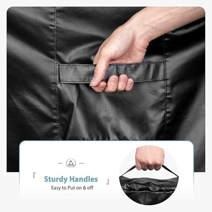 SHINESTAR Round Fire Pit Cover, Fits for 36-40 Inch Firebowl with Drawstring and Built-in Vents, Waterproof & Windproof, 40 Dia x 20 H, Black