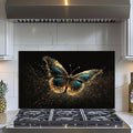 Evgosm Tempered Glass Backsplash for Kitchen, Butterfly Stove Splashback, Glass Backsplash, Used for Kitchen Wall Protection and Decoration, Easy to Install and Clean. (30x18'')
