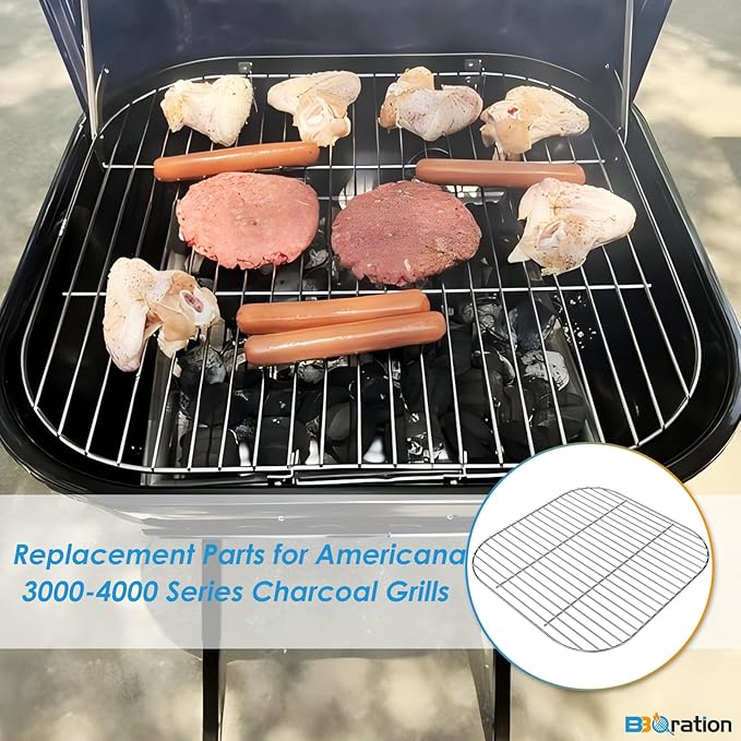 Replacement Parts for Americana 3000-4000 Series Charcoal Grill Walk-A-Bout, Swinger, Sizzler and Traveler Series Grill Parts, Cooking Grate and 1040.8.001 Ash Pan