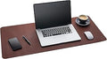 Gallaway Leather Desk Mat, Office Writing Desk Pad, Large 36" x 17" Dark Brown, for Top of Desks, Gift Ready Elegant Computer Desk Cover Protector PU Leather