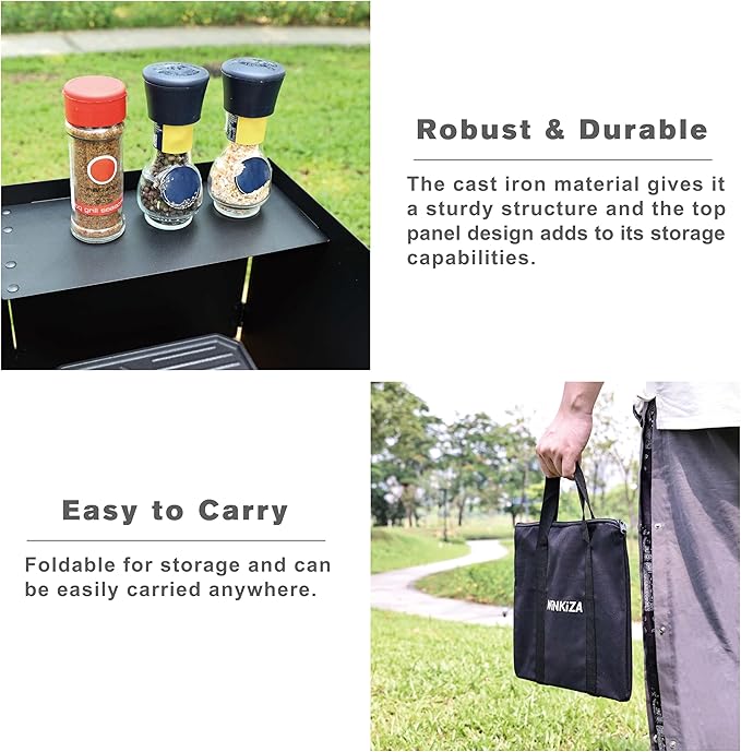 WINKIZA Camping Stove Windscreen Outdoor Foldable Gas Stove Windshield, Camping Wind Blocker with a Storage Bag for Butane Stoves, Propane Stoves, Camping, Hiking, Picnic, Cooking (Stove Not Included)