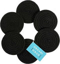 OrganiHaus Drink Coasters Set of 6, Absorbent Cotton Woven Cup Coasters, Rustic Farmhouse Boho Decor for Coffee Table and Drinks Protection, Cute Coaster for Drinks, Coaster for Office Desk - Black