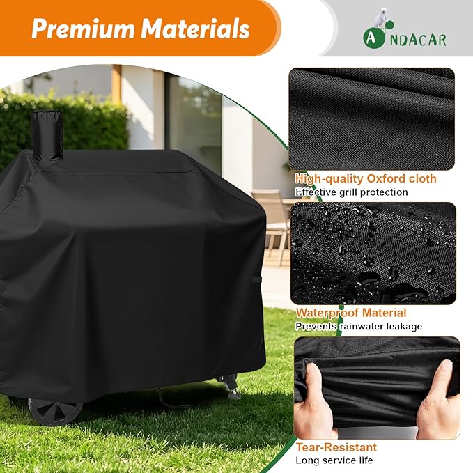 Charcoal Grills Cover for Z Grills 10002B2E Pellet Grill, Waterproof Outdoor Grill Cover BBQ Grill Cover Barbeque Grill Cover (Cover Only) - 54" L×29" W×50" H, Black