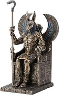 Veronese Design 10 5/8" Tall Egyptian God Anubis Sitting on Throne Statue Cold Cast Resin Antique Bronze Finish Sculpture