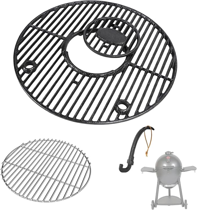 SafBbcue 19.5" Round Grill Grate for Akorn Kamado Ceramic Grills, Charcoal Grate for Pit Boss K24 Louisiana Grills K24, Grates for Char-Griller 16620 Grill Replacement Parts Kamado Acorn Accessories