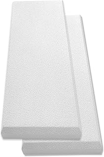 Acoustic Panel White | Fiberglass 2-pack | Professional sound absorbing Panel | Decorative sound proof panel | wall panel (36x13x2 in) - White
