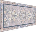 Floral Aesthetic Rose Gaming Mouse Pad, Purple Rug Desk Mat with Anti-Slip Base & Stitched Edges, Office & Home Desk Decor for Women, 35.4" x 15.7" in Computer Desktop Mat