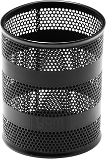 Ybm Home Office Round Desk Steel Mesh Pencil Cup Pen Holder Black 1043 (1 pack)