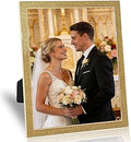 Enamel Picture Frames 8x10, 8 by 10 Gold Glittering Photo Frame with Real Glass & Velvet Back, Sparkling Metal frame for Tabletop or Wall, Amazing Weddings Graduation Gift & Wall Art Decor