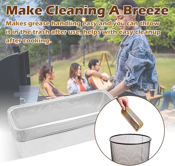 Grease Catcher with Aluminum Foil Drip Pan Liners for Camp Chef Griddle Accessories, Drip Tray and Grease Cup Liner(10 Pack) for Camp Chef Stove SG100 SG90 SG14 SG30 SG60 Professional Griddles