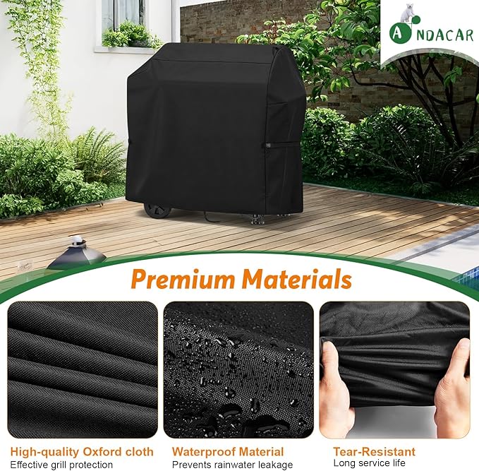 Charcoal Grills Cover for 440 SQ Wood Pellet Grill, Waterproof Outdoor Grill Cover BBQ Grill Cover Barbeque Grill Cover (Cover Only) - 45" L×25" W×35" H, Black
