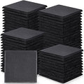 72 Pieces Slate Drink Coasters, GOH DODD 4 Inch Black Coasters Stone Coaster Set, Laser Engraving Blanks with Anti-Scratch Bottom for Home Office Bar Outdoor Housewarming Gifts Wedding Party, Square