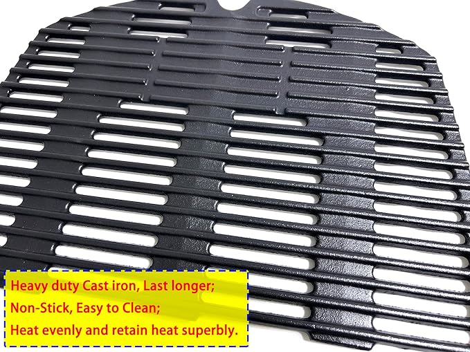 Direct Store DC142 7646 7584 Cooking Grates for Weber Q300 Q320 Q3000 Q3200 Series, 57060001, 586002 Gas Grills Grills, Cast Iron Grill Grates Replacement for Weber Q300, Set of 2
