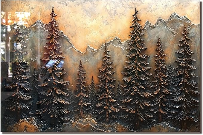 fzxwyishu Tree of Life,Tempered Glass Backsplash For Kitchen Behind Stove,Easy to Clean Kitchen Sink Cover Splash Guard, Home Kitchen Décor (brown, 30"x20"(76.2x50.8cm))