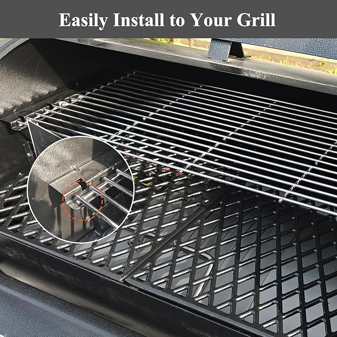 Uniflasy Warming Rack for Pit Boss PB850 PB820 Series Pellet Grill, Stainless Steel Upper Cooking Grate Replacement for Pit Boss PB850G 10514 PB820D3B, Foldable BBQ Grill Top Rack