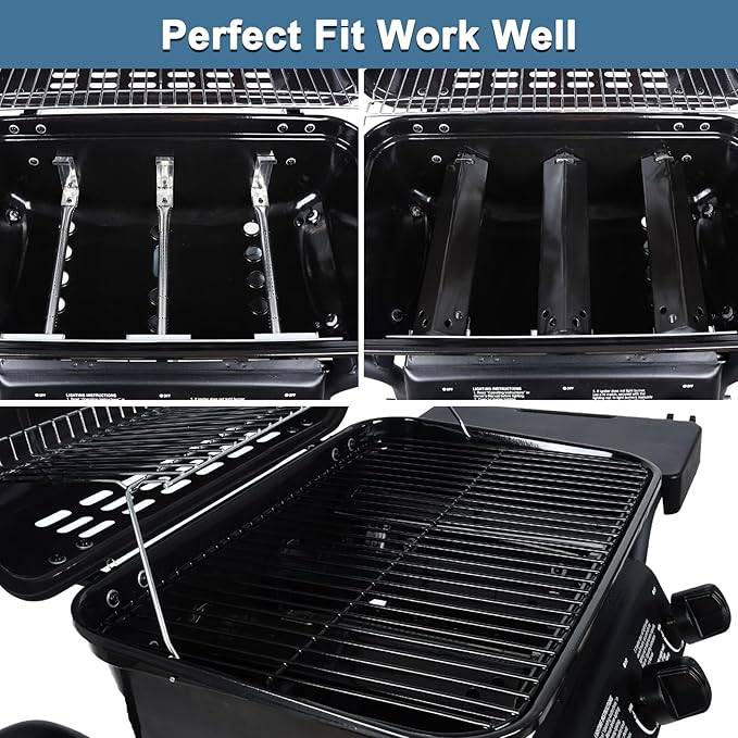 Adviace Replacement Grill Parts for Expert Grill XG10-101-002-02 3 Burner Gas Grill, Heat Tents Heat Plates & Burner Tubes & Cooking Grid Grate for 3 Burner Walmart Expert Grill Model XG10-101-002-02