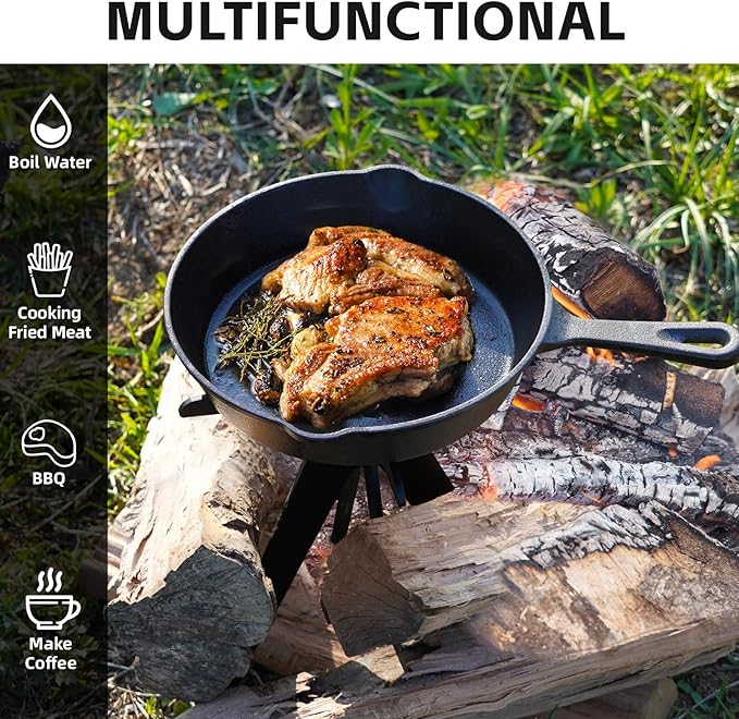Portable Camping Fire Pit Grate - Small Fire Pit Grate to Hold Cookware, Original Vertical Wood Fire Pits, Heavy-Duty fire Pit Grate for Outdoor Fire Pits, Picnic & Gatherings (Low Smoke, Big Flames)