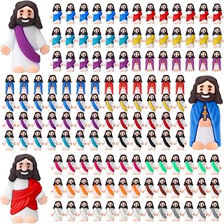 Bememo 200 Pcs Easter Mini Jesus Figurine Bulk Everyone Needs a Little Jesus Pocket Toys for Share Pass The Love Religious Party Favors for Church and Sunday