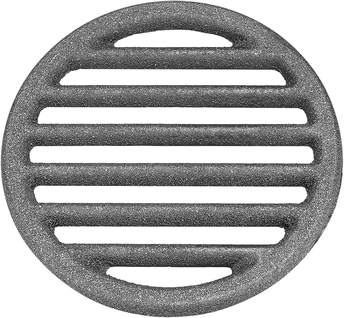 PATIKIL Cast Iron Fire Grate, 4.7" Round BBQ Grill Grate Replacement High Heat Charcoal Plate Fire Bottom Grate Grilling Accessories 6 Slots for Grilling Barbecue