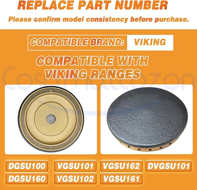 PA080089 Cosamatcozon Upgraded Range Burner Cap - Compatible with Some Viking Ranges