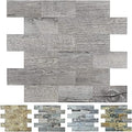 Art3d Peel and Stick Backsplashes Wall Tile Gray Wood Grain, 5-Pack of 13.5x11.4inches, for Kitchen Backsplash, Bathroom Decoration, Fireplace and Stair Riser Decal, Made of PVC Composite Laminate
