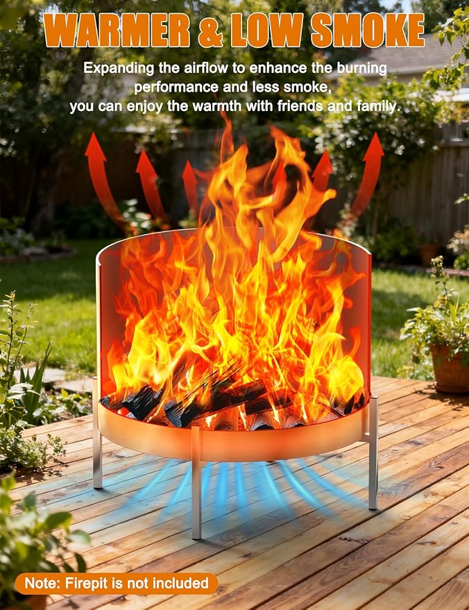 15-27 Inch Stainless Steel Fire Pit Stand, Adjustable 2 Height Base for Solo Stove Accessories, 220LBS Sturdy Firepit Stand for Patio Camping Backyard