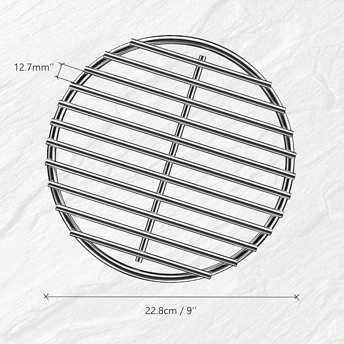onlyfire Stainless Steel High Heat Charcoal Fire Grate Fits Large/MiniMax Big Green Egg Grill,9-Inch