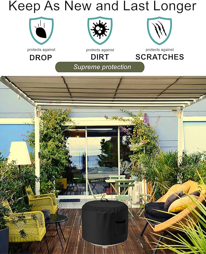 Falezern Outdoor Smokeless Fire Pit Cover Round 18 Inch, Waterproof, Cover Compatible with Solo Stove Ranger, and more