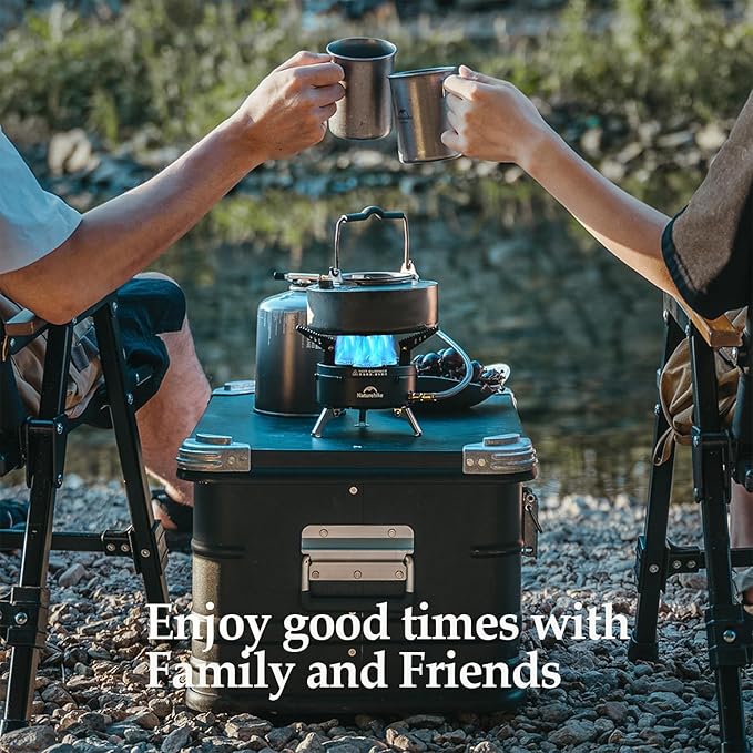 Naturehike Portable Camping Stove, 3300W/11260BTU Backpacking Gas Stove, High Power Adjustable Burners with Carry Bag, Lightweight Collapsible Stove Burner for Outdoor Cooking Hiking and Picnic