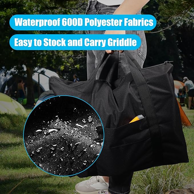 14'' x 16'' Professional Flat Top Steel Griddle with Carry Bag for Camp Chef Grill Pro 60x EX60B EX60P EX60PP EX60LW EX90LW EX280LW and Most of 1/2 Burners Camp Propane Stove Grill
