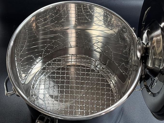 The Bincho Grill Charcoal Saver – Extinguishing Bucket (Keshizumi) for Hot Charcoal and Ash Collection, Heavy Duty Stainless Steel with Lockable Lid, 3 Gallon Capacity