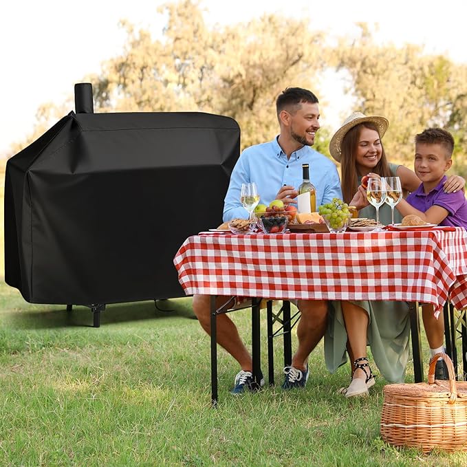 Charcoal Grill Cover for CC1830V 30 Charcoal Grill, Smoker Grill Cover for Outdoor Grill Waterproof BBQ Grill Cover - 44" L×29" W×45" H, Black