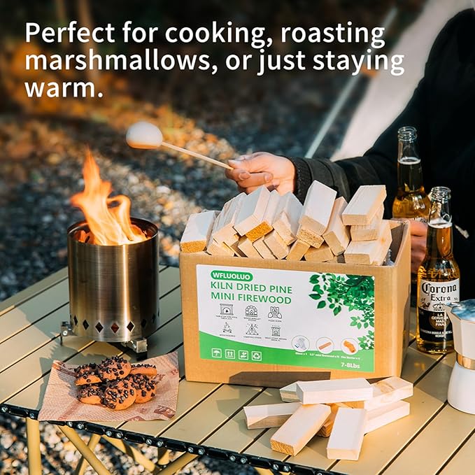 4" Lengths Mini Fire Sticks Wood,Pine Kiln Dried Firewood,Small Barkless Kindling Logs,Solo Stove Accessories Prefect for Solo Stove Mesa,Tabletop Fire Pit,Pizza Oven,4 Lbs