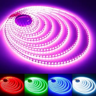 JOYLIT Super Bright RGB LED Strip Lights 16.4ft, UL Listed 24V SMD 4040 120LEDs/M High Density Multi Color Changing Light Strips 90W Adhesive Tape Light for Club, Bar, Entertainment (Only LED Strip)