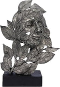 Nemesis Now Natural Emotion - Peace 32cm, Resin, Silver, Face in Leaves Nature Sculpture, Birthday, Ideal for Nature & Art Lovers, Cast in The Finest Resin, Expertly Hand-Painted