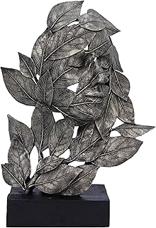 Nemesis Now Natural Emotion - Peace 32cm, Resin, Silver, Face in Leaves Nature Sculpture, Birthday, Ideal for Nature & Art Lovers, Cast in The Finest Resin, Expertly Hand-Painted