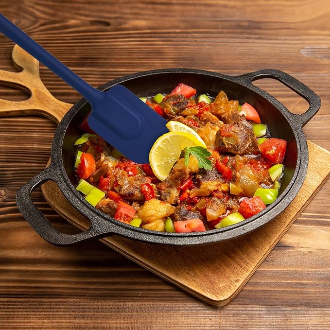Mrs. Anderson’s Baking Silicone Spatula, Flexible And Nonstick, One-Piece Design, Navy, For Mixing, Folding, Scraping, Baking, And Cooking