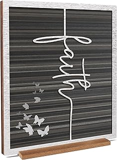 ARTINAEL Christian Gifts for Women Faith, Wood Jesus Art Decor Signs & Plaques for Entryway Table Desk Shelf Tiered Tray, Inspirational Butterfly Design Motivational Gift for Home Office Farmhouse
